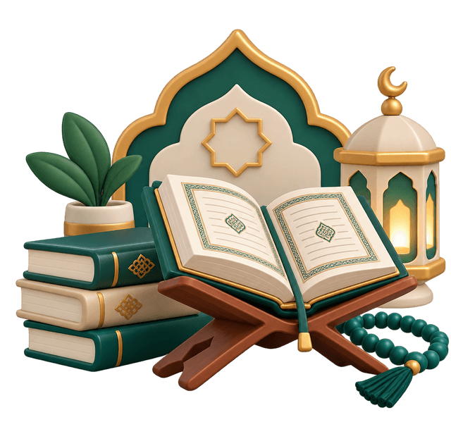 An open Quran on a stand